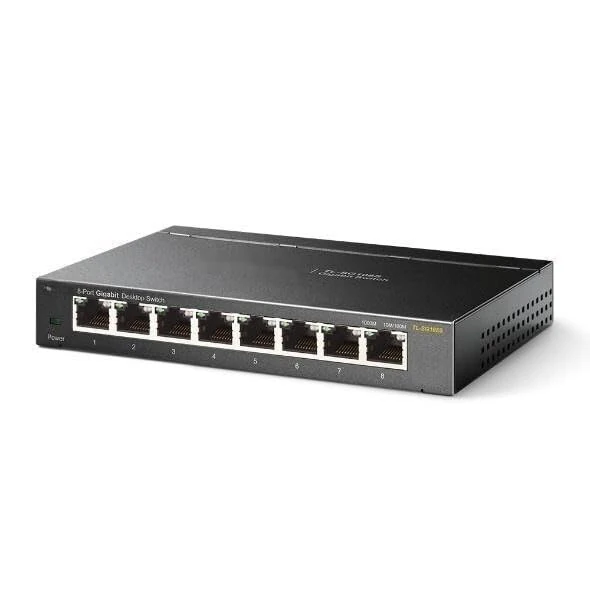 8 Port Ethernet Switch 10/100/1000, Compact design, Ideal for home networks and small businesses, Allows fast and efficient connection.
