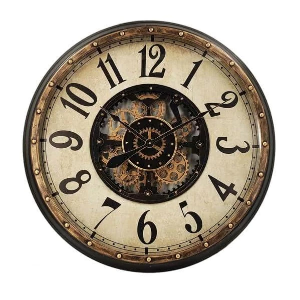 Levitantes Gold and Black Gears Wall Clock, Estandar - Image 1