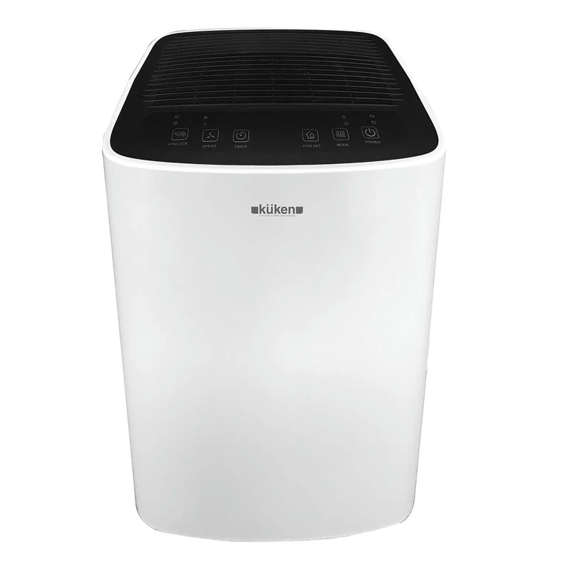 Dehumidifier 200W 12L/day, reduces humidity to prevent mold and improve indoor air quality.