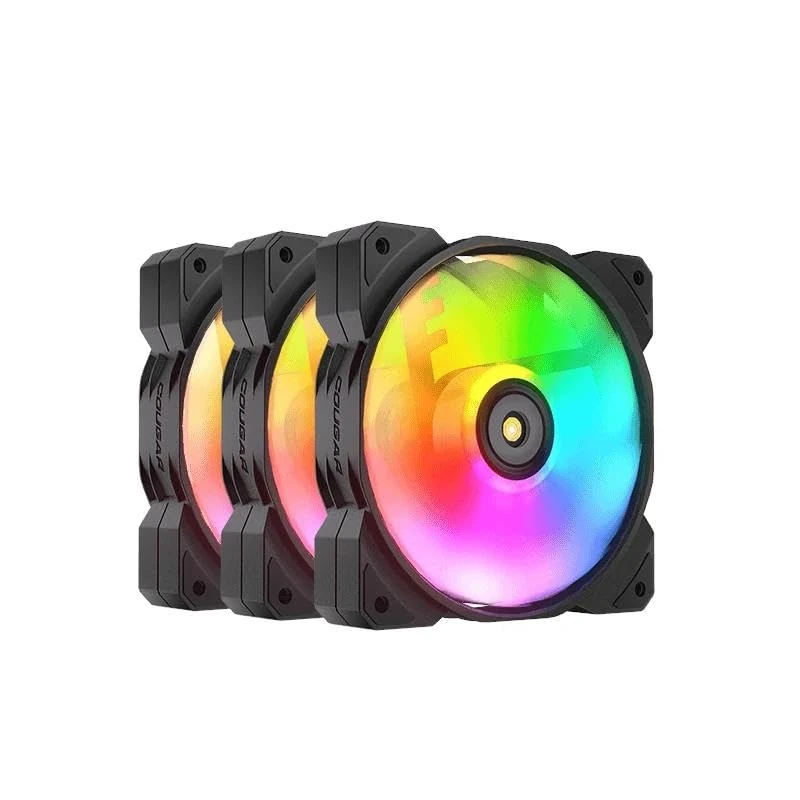 ARGB 120mm Fan 3 Pack RGB Illuminated High Airflow Low Noise Support Great for PC Cooling