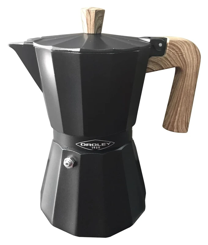 Levitantes Aluminium coffee maker for 9 cups, modern design, ideal for preparing coffee at home or outdoors.