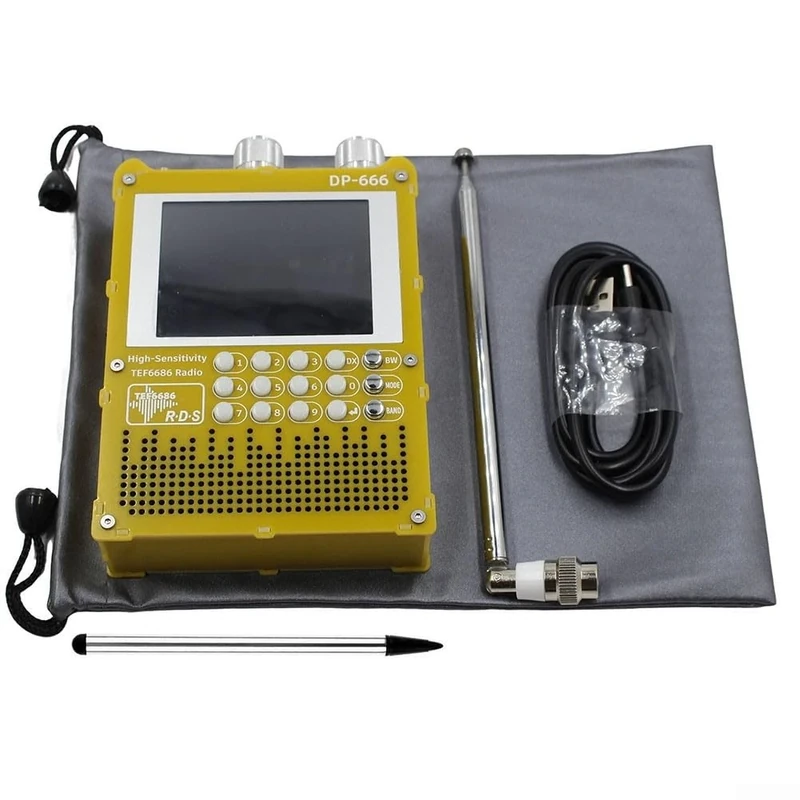 DP-666 Portable Radio, High Sensitivity Radio Full Band FM AM Shortwave Radio with TEF6686 Automotive Chip, Coverage withRDS, 5000mAh Rechargeable Battery(yellow)