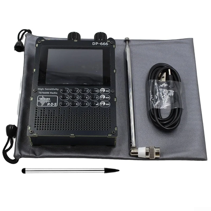 DP-666 Portable Radio, High Sensitivity Radio Full Band FM AM Shortwave Radio with TEF6686 Automotive Chip, Coverage withRDS, 5000mAh Rechargeable Battery(black)