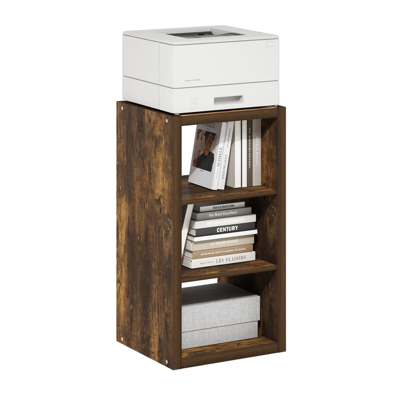 Furinno CUBICLE Book Shelf, 3-Cube Thick Frame Bookshelf, Horizontally & Vertically Reversible Bookcase with Open Back, 14.6 x 15.9 x 44, for Living Room, Bedroom, Home Office, Amber PINE