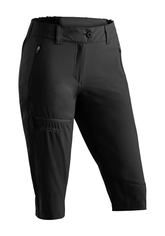 Maier Sports Lulaka Capri Loop, Short Women's Hiking Trousers, Water-Repellent Outdoor Trousers for Trekking and Hiking, PFC-Free, mSTRETCH Pro 2 & Dryprotec Black