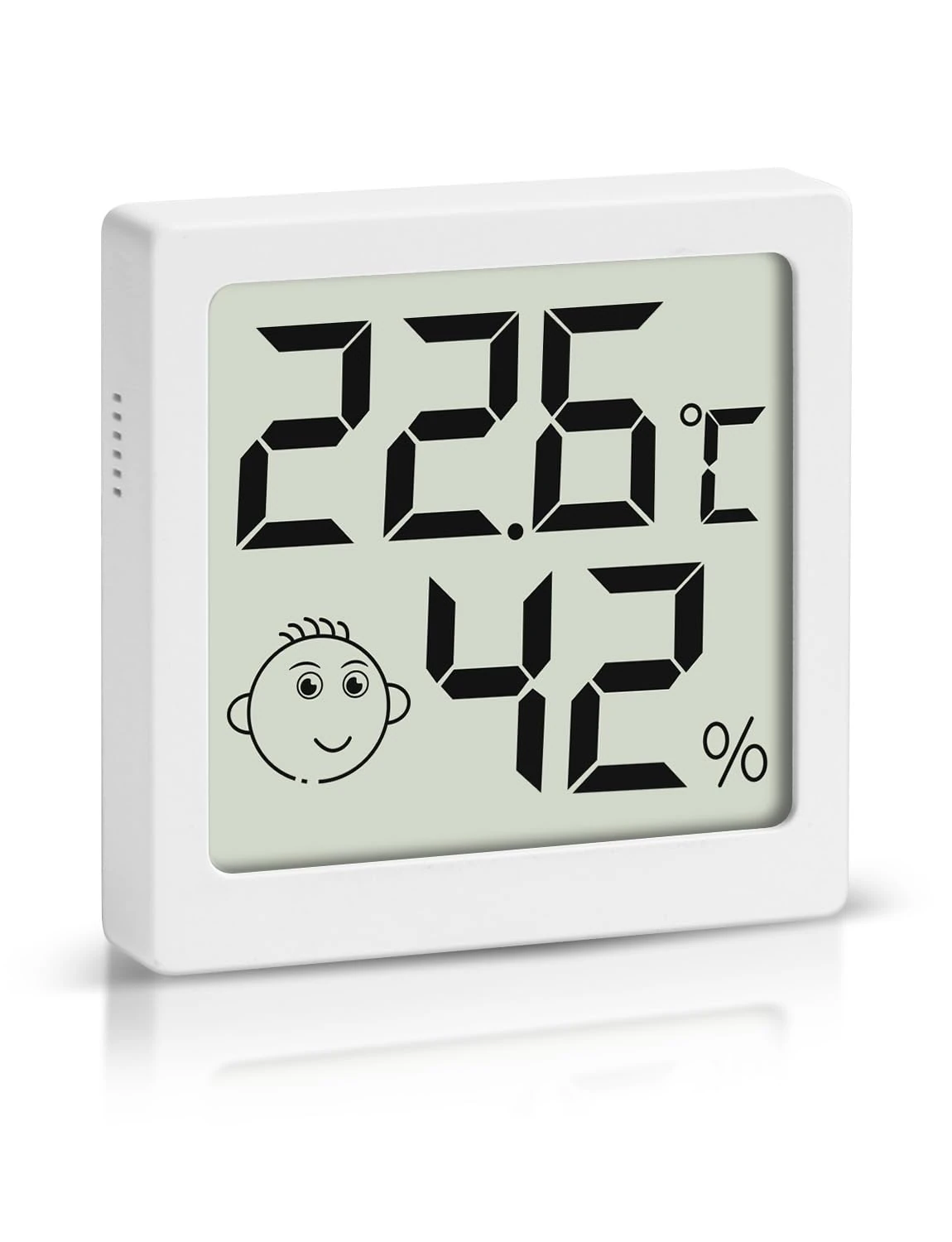 Digital Hygrometer Thermometer Mini, Indoor Room Temperature Monitor and Humidity Meter Temperature Humidity Gauge with Comfort Display for Home Office Car (white-1 pack)