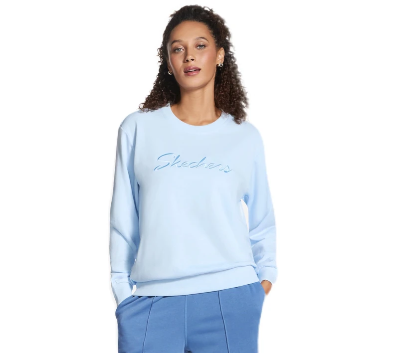 Skechers Women's Signature Crew, Blue, L