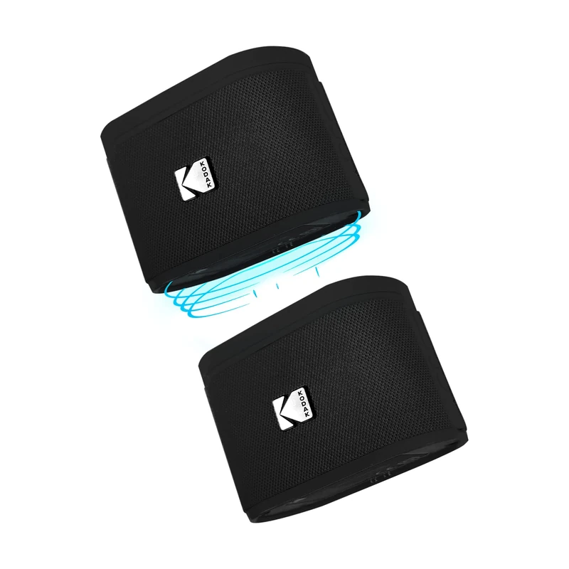 Kodak SoundBrix Double Portable Bluetooth Speaker - Magnetic Stacking & Connect up to 100 Wireless Speakers - 5W Powerful Bass Sound, 50m Range, 5H Play - Rechargeable Travel Speaker, Bass Black