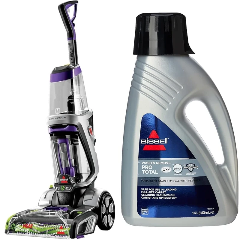 Bundle of BISSELL ProHeat 2X Revolution Pet Pro Carpet Cleaner + BISSELL Wash & Remove Pro Total 1.5 L (20666 & 2212E)