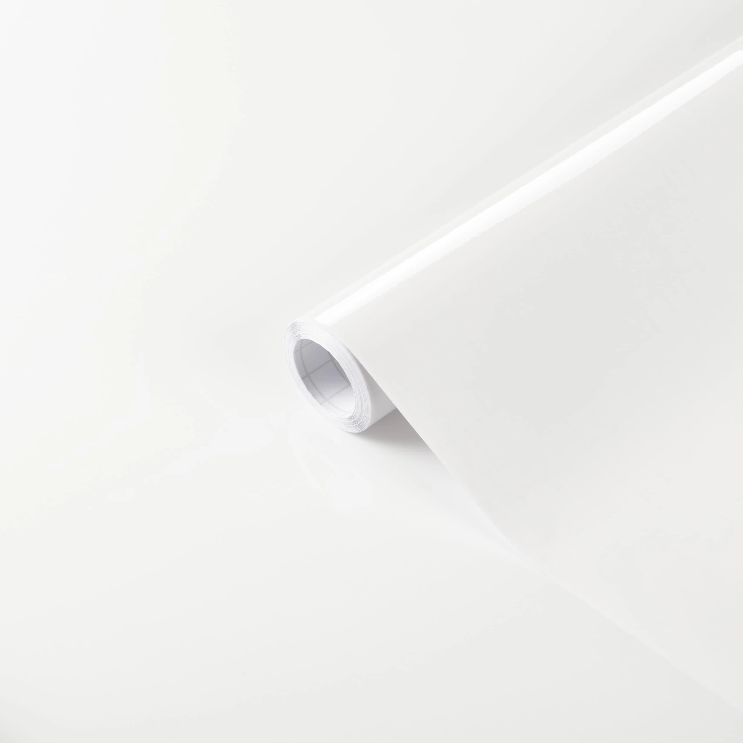 Honcet White Vinyl Wrap 40X300cm, White Gloss Sticky Back Plastic Roll Contact Paper, Self Adhesive Wallpaper for Furniture Kitchen Cupboards