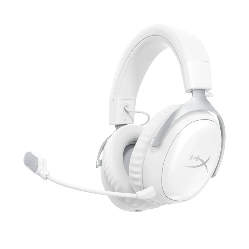 HyperX Cloud III S – Wireless Gaming Headset | Multi-Platform, 2.4GHz, Bluetooth, Battery up to 120 Hrs 2.4GHz / 200 Hrs Bluetooth, 53mm Angled Drivers, 10mm Detachable Mic, Customizable – White