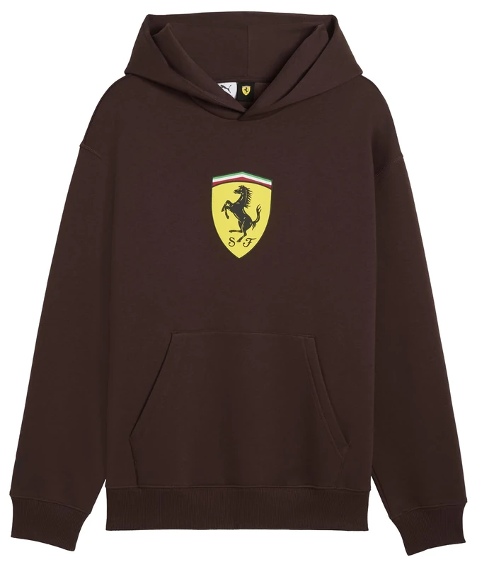 PUMA Ferrari Shield Hoodie Chocolate Brown