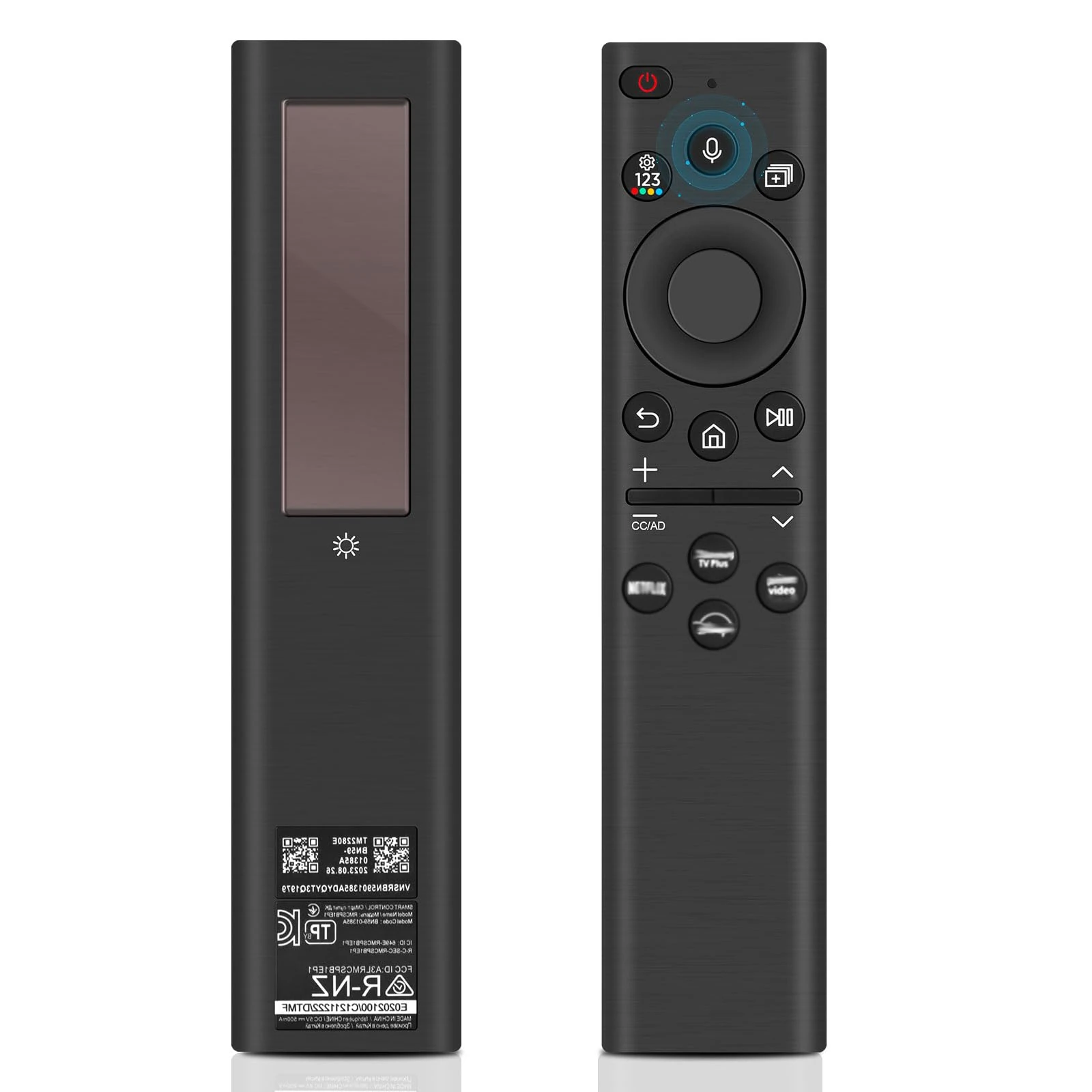 BN59-01385A Replacement remote control for Samsung, universal solar voice remote control for Samsung Smart TVs with 4 shortcut buttons, compatible with The Frame Neo QLED, Crystal UHD series TVs