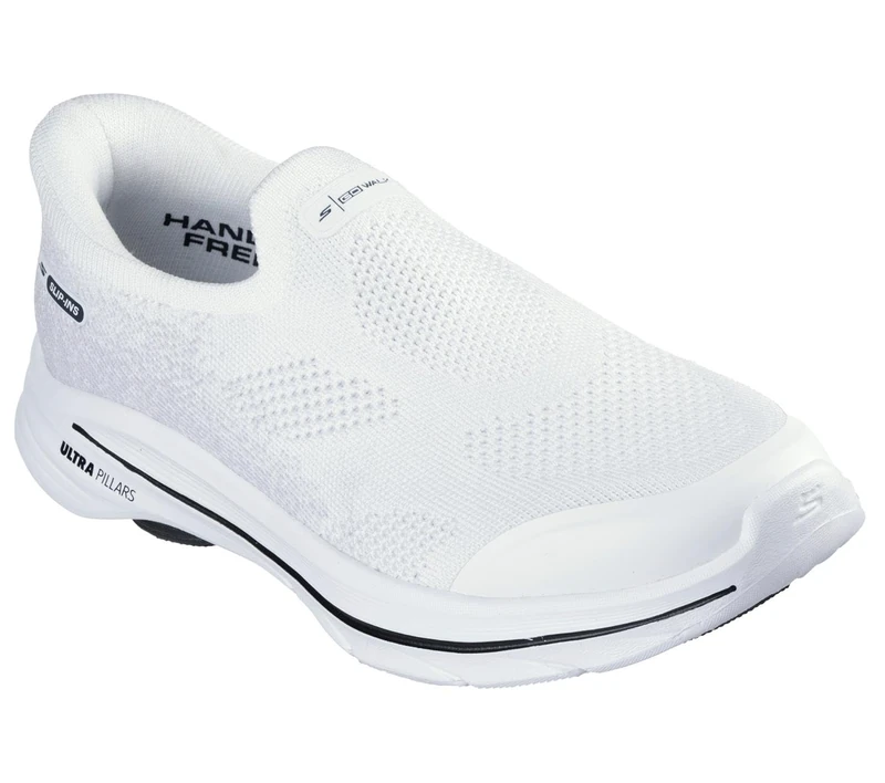 Skechers Women's Go Walk 8 Nova Sneaker, White Black Textile/Trim, 4 UK