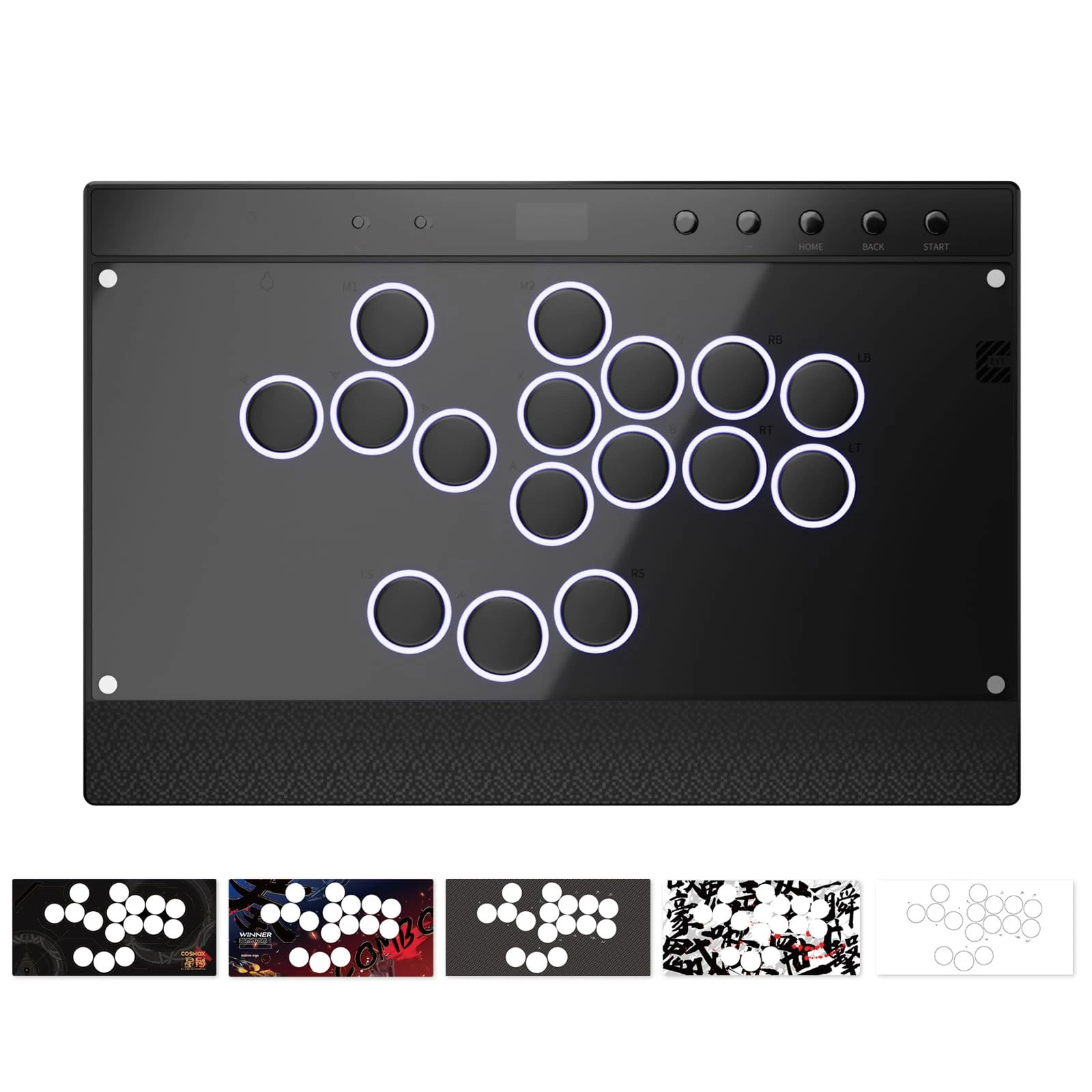 Haute42 Leverless Controller for Arcade Gaming: C16 Magnetic Detachable Series - Aluminum Alloy Base with Acrylic Panel - Laser-Engraved Wrist Rest - Custom RGB Controller for PC/Switch/PlayStation