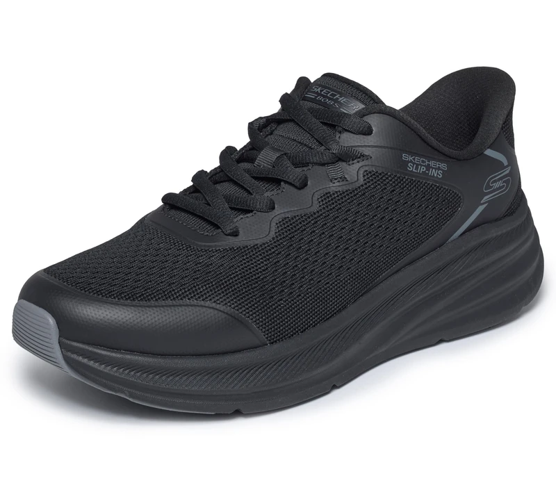 Skechers Men's Bobs Skillz Sneaker, Black Knit, 10.5 UK