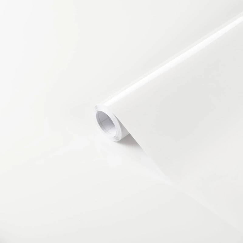 Honcet White Vinyl Wrap 30x300cm, White Gloss Sticky Back Plastic Roll Contact Paper, Self Adhesive Wallpaper for Furniture Kitchen Cupboards