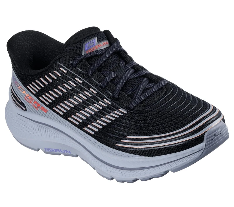 Skechers Women's Go Run Consistent 2.0 Senna Sneaker, Black Textile/Multi Trim, 7 UK