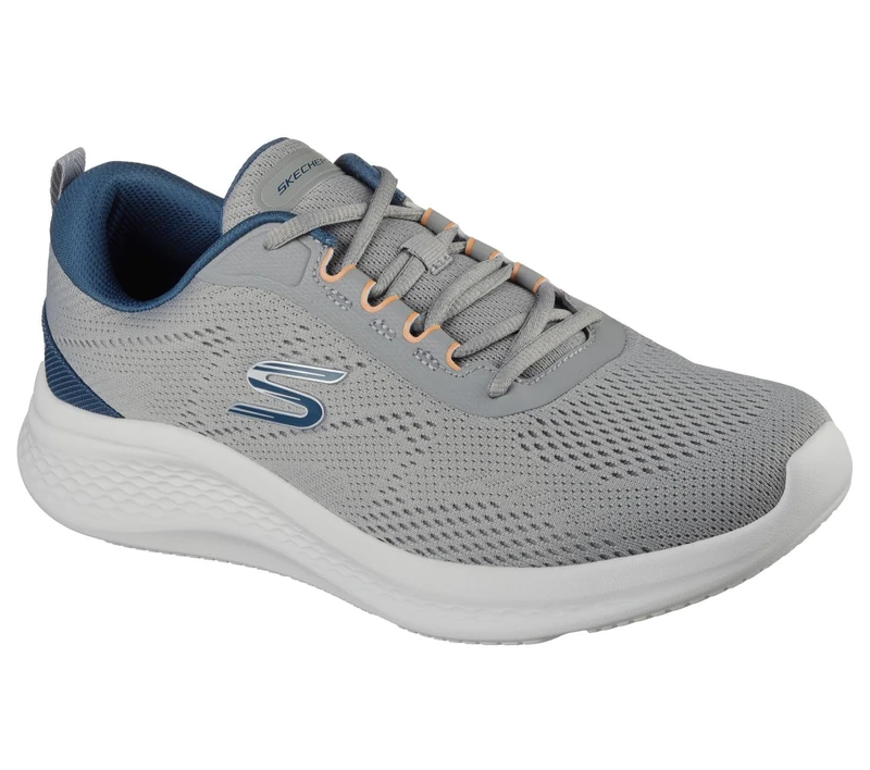 Skechers Men's Skech-Lite Pro 2.0 Berrix Sneaker, Gray Mesh/Blue Pu, 9.5 UK