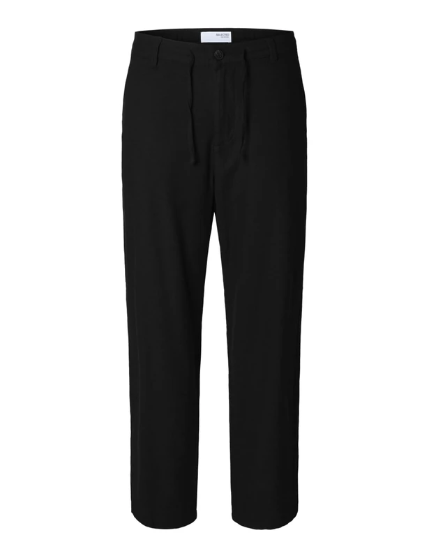 SELECTED MEN Slh220-Loose Brody Linen BLD Pant Noos, Black, S - Image 1