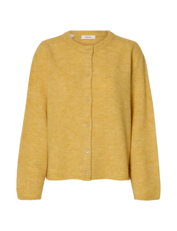 SELECTED WOMEN Slflulu New Ls Knit Cardigan Noos, Ochre, S