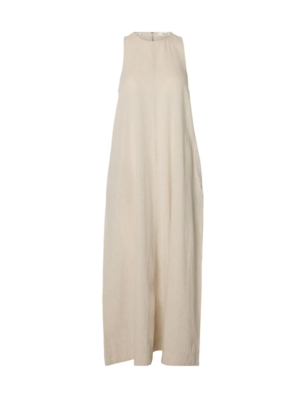 SELECTED WOMEN Slfluisa Relaxed Linen Blend Dress Noos Casual, Sandshell, 8 - Image 1