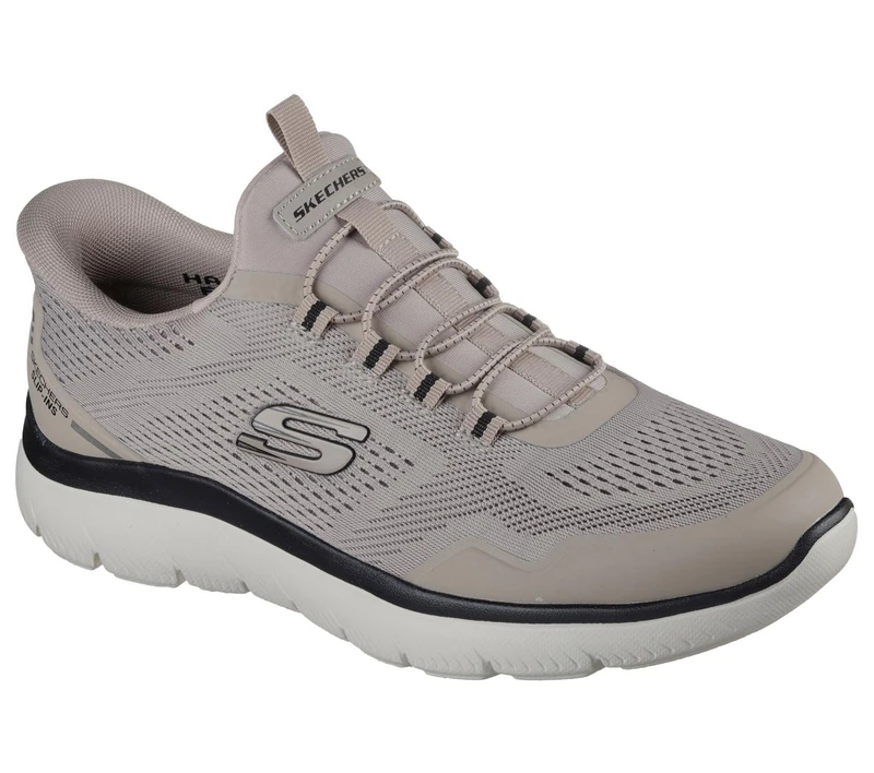 Skechers Men's Summits Top Rate Trainers, Taupe Mesh/Black TPU, 10.5 UK