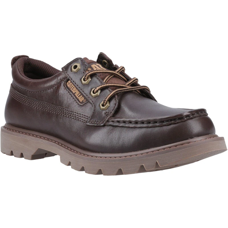 CAT Footwear (Caterpillar Colorado Moc Toe Low Shoes for Men, Made from Full-Grain Leather, Durable, Cushioned Foam Footbed, Soft Lining with Odour Control, Flexible (Dark Brown) (7) - Image 1