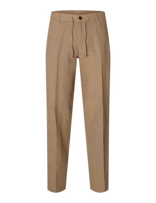 SELECTED MEN Slh196-Straight Leroy Linen BLD PNT Noos, Caribou, S - Image 1