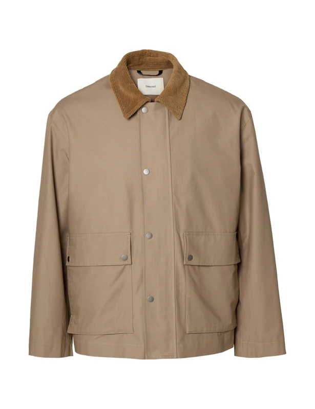 SELECTED MEN Slhkyle Cotton JKT Noos, Weathered Teak, M - Image 1