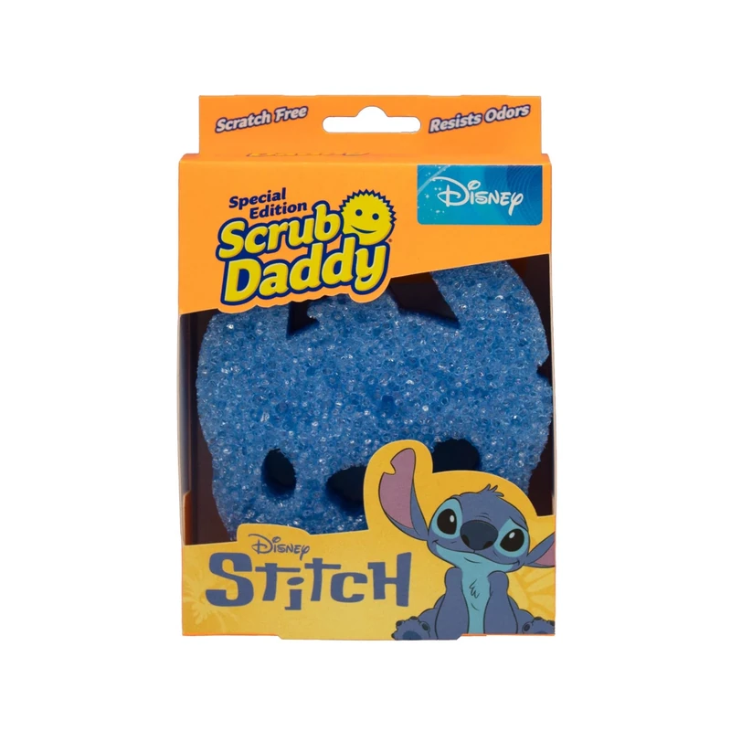 Scrub Daddy Disney Stitch Dish Sponge, Smiley Face Sponges for Cleaning & Washing Up - Kitchen Non Scratch Scourers with FlexTexture Firm & Soft Scrubbing, Dishwashing Scrubber