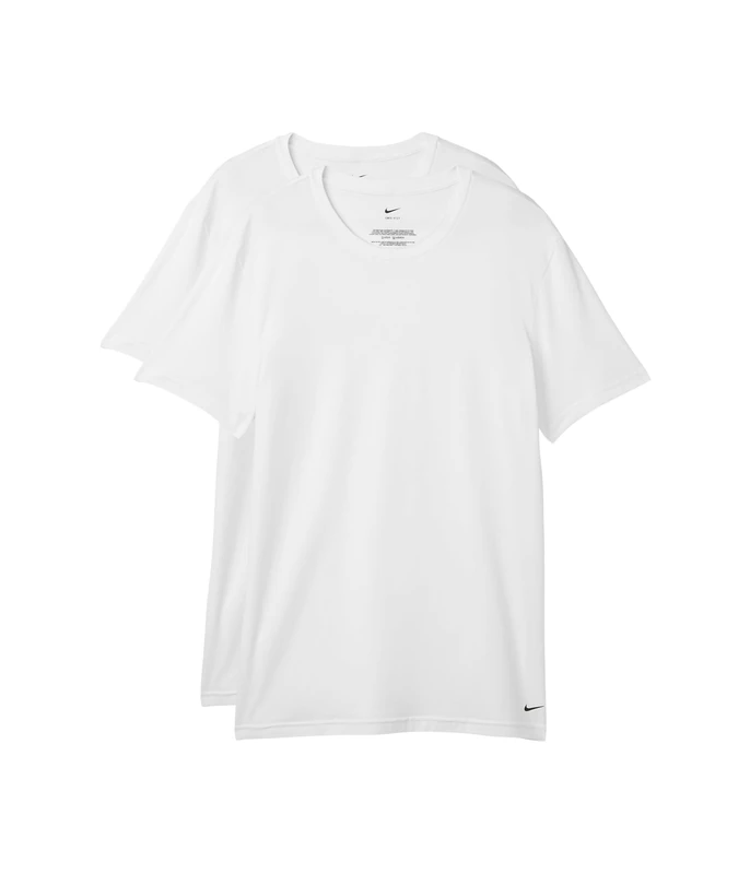 Nike Men's All Day Cotton Stretch Short Sleeve Crewneck Undershirts (2-Pack), White, XL
