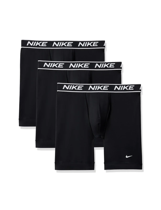 Nike Men's All Day Micro Stretch Long Leg Boxer Brief Underwear (3-Pack), Black/Black/Black, XXL