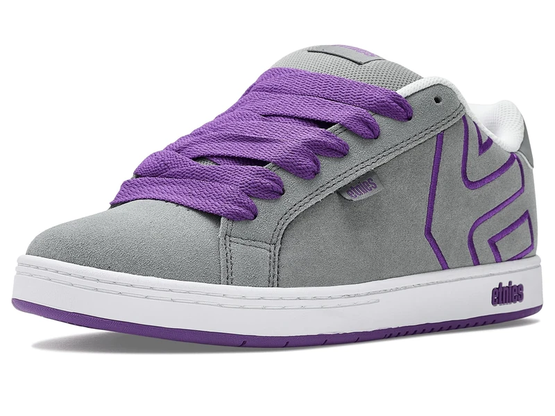 Etnies Fader – Classic Skate Heritage Style with on-Trend Puffy Look, Reinforced Cupsole, Cushioned Fit, Everyday Sneakers - Grey/Purple - 4