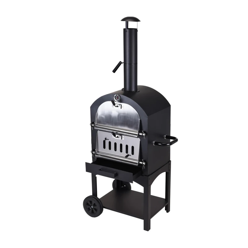 Charcoal Pizza Oven for Barbecue with Stone 67x47,5xH156cm