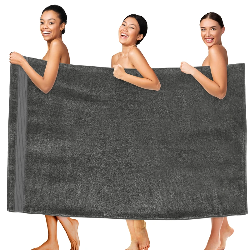 Elegant Comfort Premium Super Soft Highly Absorbent 1 Piece Oversized Bath Sheet - 40" x 80" inch, Luxurious Hotel Spa Quality 100% Turkish Cotton Extra Large Bath Towels for Adults, Grey