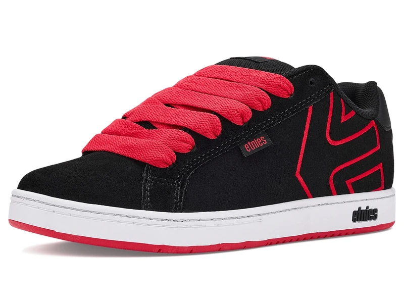 Etnies Fader – Classic Skate Heritage Style with on-Trend Puffy Look, Reinforced Cupsole, Cushioned Fit, Everyday Sneakers - Black/Red - 8,5 - Image 1