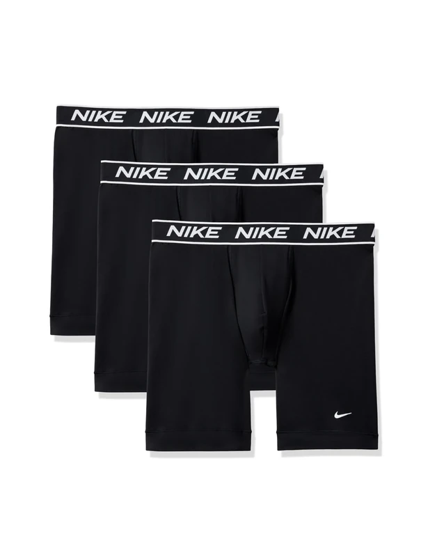 Nike Men's All Day Micro Stretch Long Leg Boxer Brief Underwear (3-Pack), Black/Black/Black, M (Pack of 3)