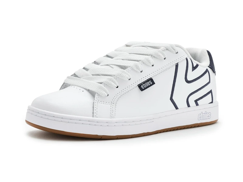 Etnies Fader – Classic Skate Heritage Style with on-Trend Puffy Look, Reinforced Cupsole, Cushioned Fit, Everyday Sneakers - White/Navy - 6