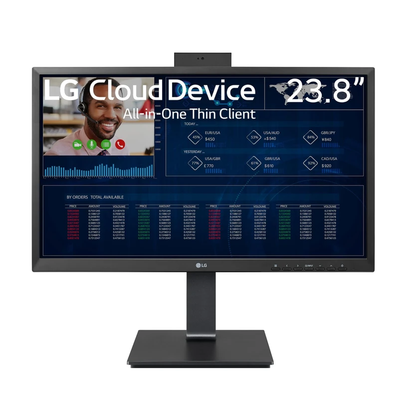 LG Cloud Device Thin Client AIO Monitor 24CQ650N, 24 inch Full HD IPS, 5ms, All-in-One Non OS, VDI Support, WIFI, Bluetooth, Fanless design, Built-in speakers, Pop-up Webcam