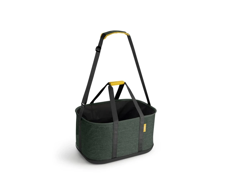 Joseph Joseph Hold-All Collapsible 45L Outdoor washing laundry basket with Shoulder Strap, Durable Fabric, Waterproof Base (Dark Green)