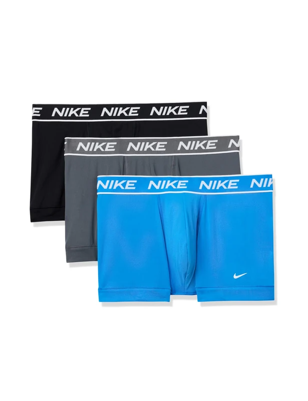 Nike Men's All Day Micro Stretch Trunk Underwear (3-Pack), Photo Blue/Iron Grey/Black, S