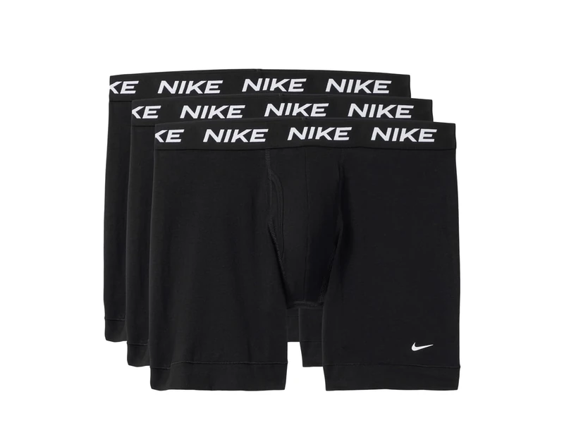 Nike Men's All Day Cotton Stretch Boxer Brief W/Fly Underwear (3-Pack), Black/Black/Black, XXL - Image 1