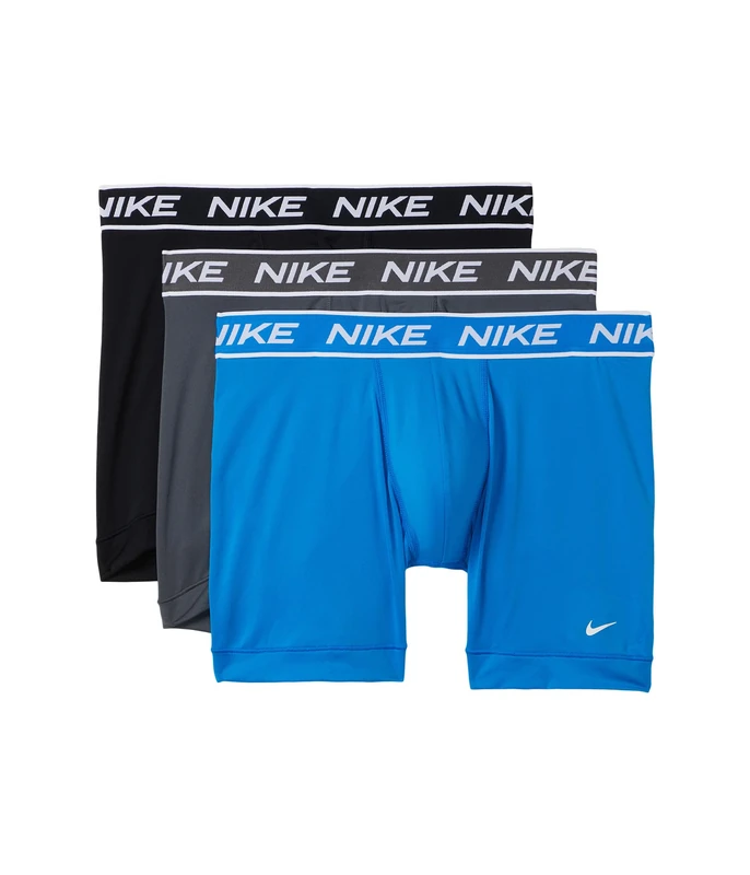 Nike Men's All Day Micro Stretch Boxer Brief Underwear (3-Pack), Photo Blue/Iron Grey/Black, L (Pack of 3)
