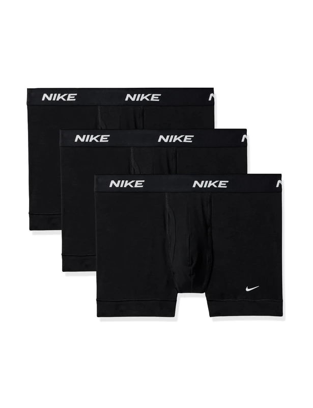 Nike Men's All Day Cotton Stretch Trunk W/Fly Underwear (3-Pack), Black/Black/Black, L - Image 1