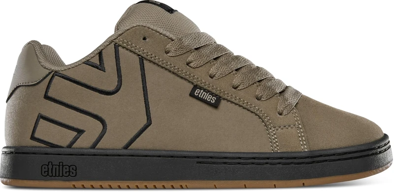Etnies Fader – Classic Skate Heritage Style with on-Trend Puffy Look, Reinforced Cupsole, Cushioned Fit, Everyday Sneakers - Warm Grey/Black - 7