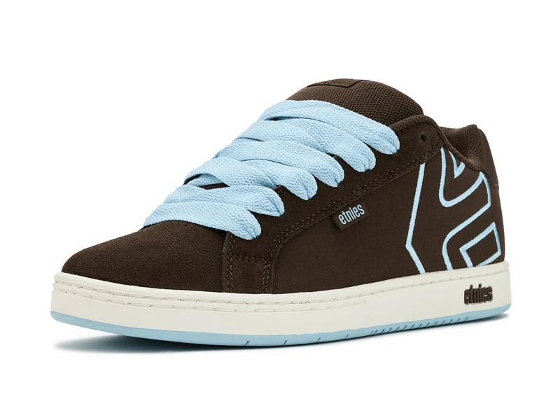 Etnies Fader – Classic Skate Heritage Style with on-Trend Puffy Look, Reinforced Cupsole, Cushioned Fit, Everyday Sneakers - Brown/Blue - 13