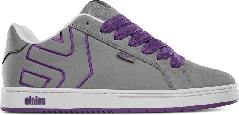 Etnies Fader – Classic Skate Heritage Style with on-Trend Puffy Look, Reinforced Cupsole, Cushioned Fit, Everyday Sneakers - Grey/Purple - 5