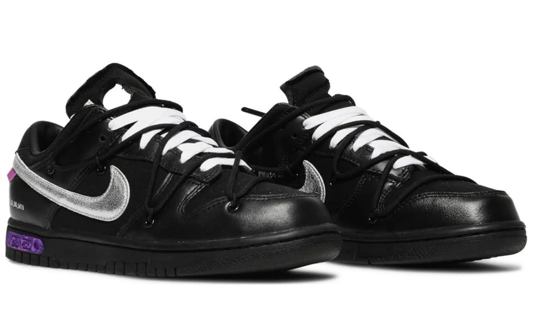 Off White Pre-Loved Men's Collector's x Nike Black Dunk Low Trainers Lot 50