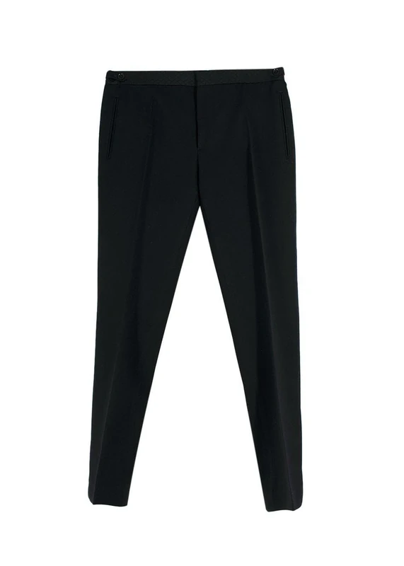 Burberry Pre-Loved Men's Black Tailored Wool Trousers